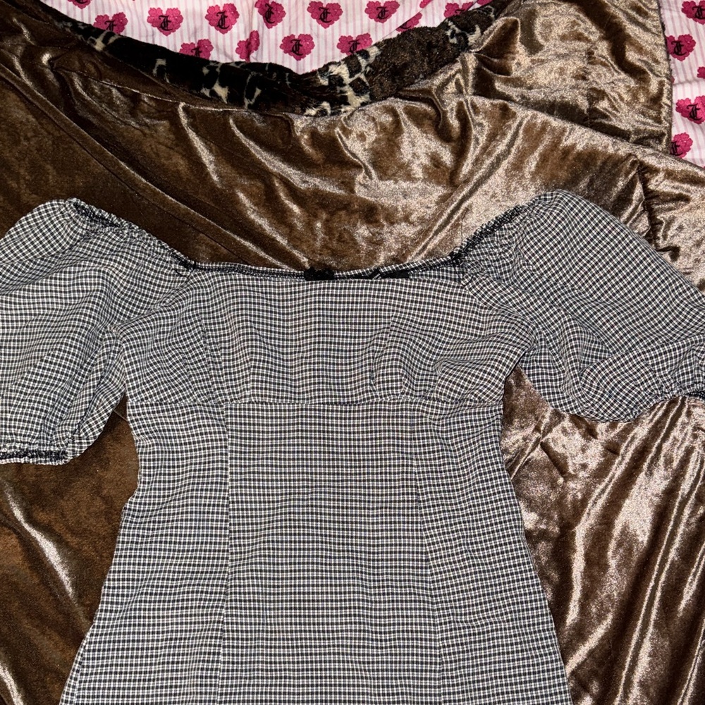 Forever 21 Black and White Gingham One-Shoulder Mini Dress - Picture 2 of 9